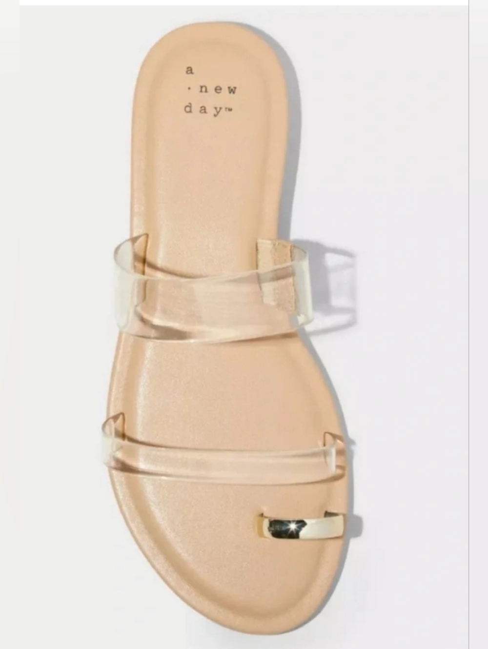 SOLD!! NEW A New Day  Honey Metal Toe Loop Double Band Slide Sandals  11